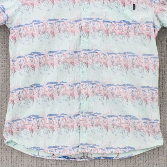 Molokai Surf Co Shirt Mens 2XL White Striped Button Down Short Sleeve Collared - Picture 4 of 9